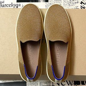 Rothy's Gold Twill The Original Slip On Sneaker - Sz 7.5